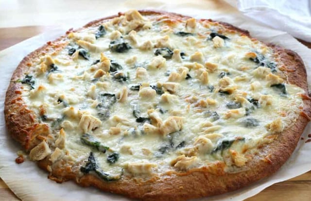 Chicken Alfredo Pizza.