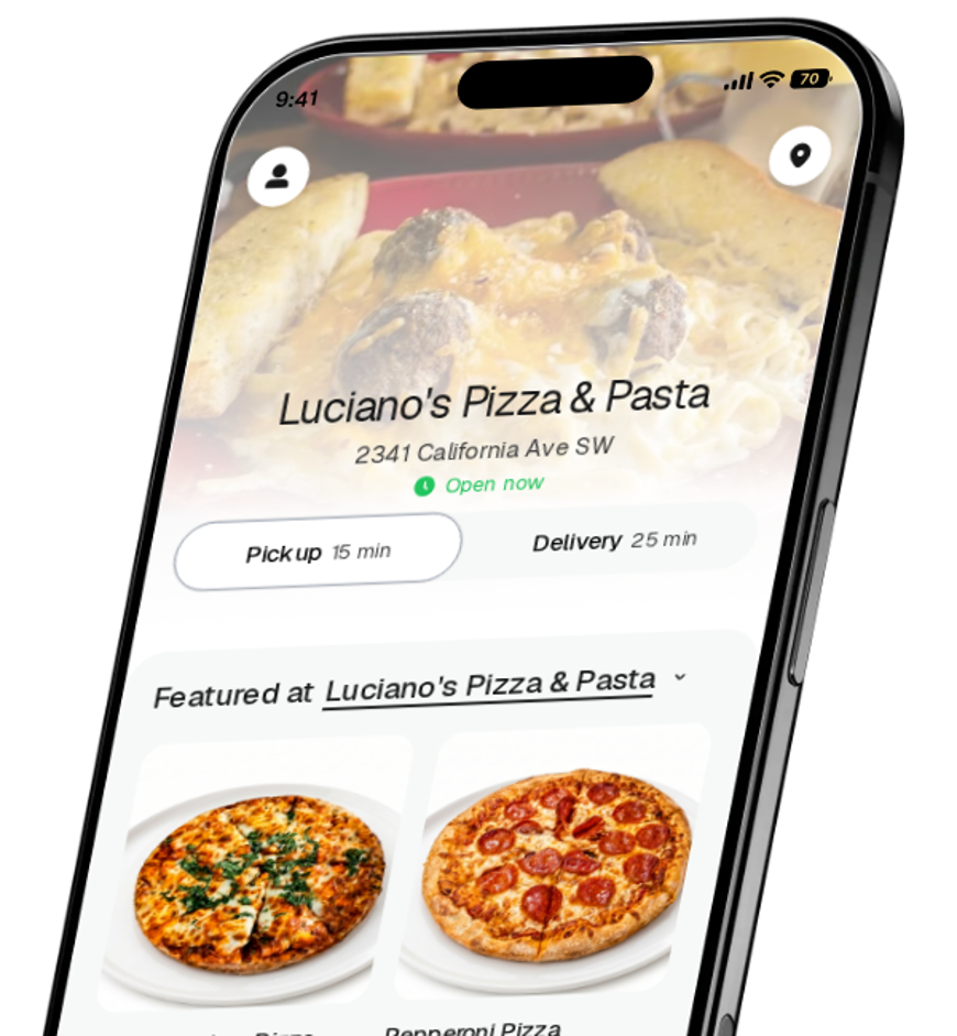 Luciano's Pizza & Pasta app preview